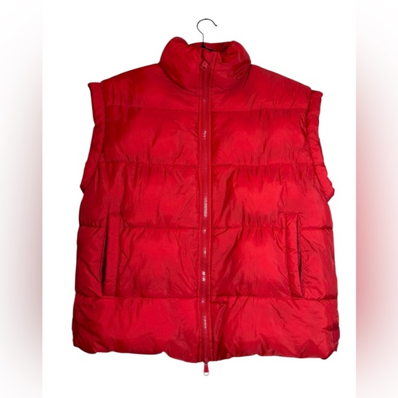 FP Movement by Free People In a Bubble Puffer Vest – Red S Oversized - Picture 2 of 9